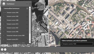 Tampereen ilmakuvat vuodesta 1946 pyyhkäisykarttana - Paikkatieto